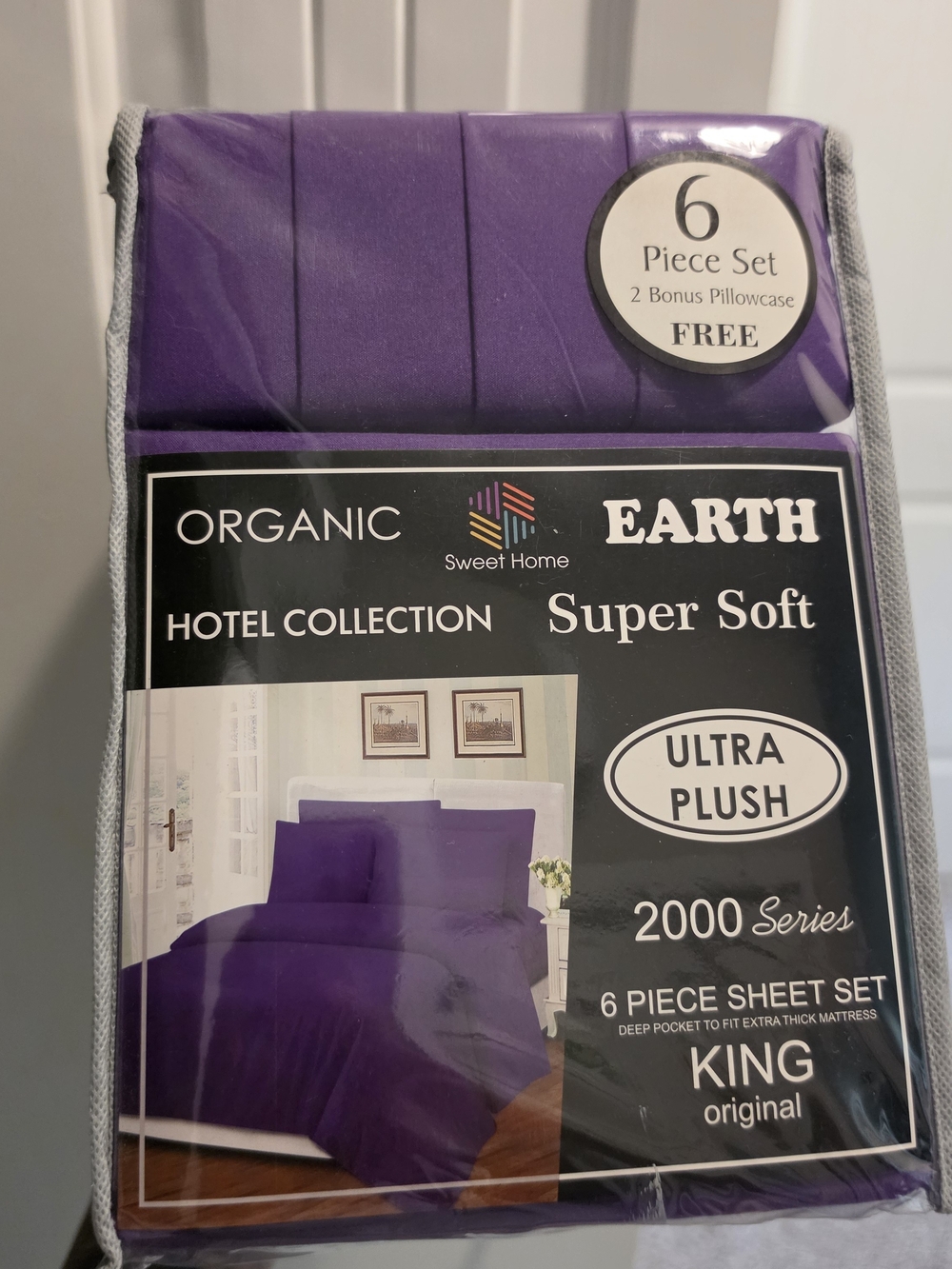 Hotel Collection Purple King Sheet Set - Ultra Plush Organic